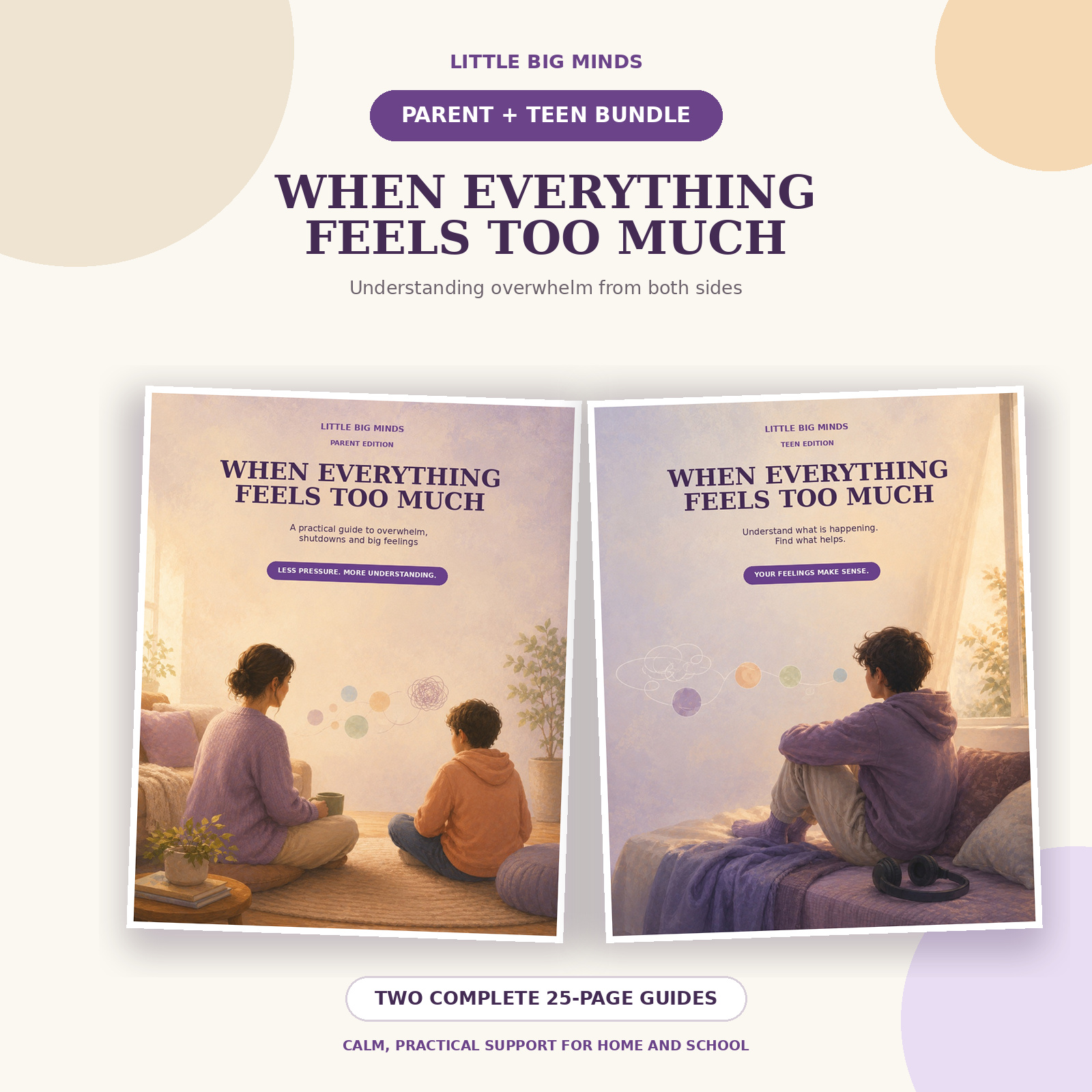 When Everything Feels Too Much parent and teen printable guide bundle